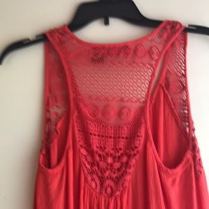 Tops - ✨ Coral High Low tank with crochet detailing ✨ Tops - ✨ Coral High Low tank with crochet detailing ✨